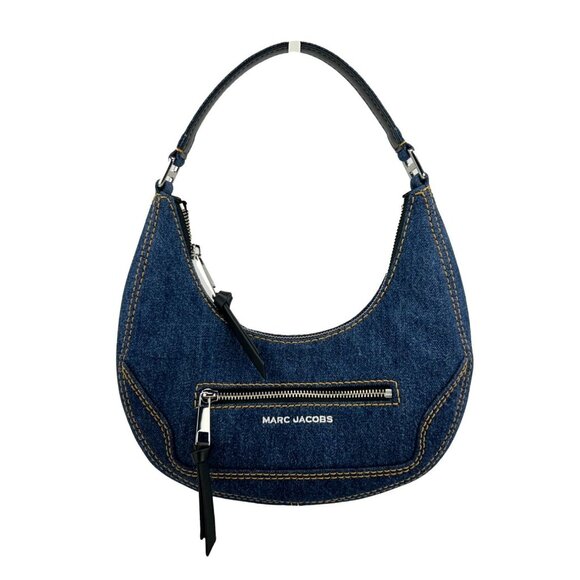NEW Marc Jacobs Denim Cruiser Crescent Satchel Shoulder Bag Blue Handbag Purse